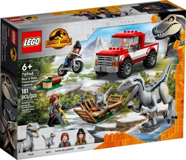 LEGO Jurassic World 76946 Schwytanie welociraptorów Blue i Bety