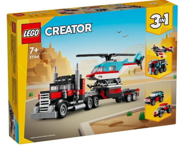 LEGO Creator 31146 Ciężarówka z platformą i helikopterem